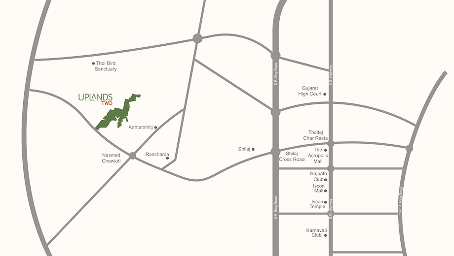 Location of Arvind Uplands 2 in Nasmed, Ahmedabad - Image 375856