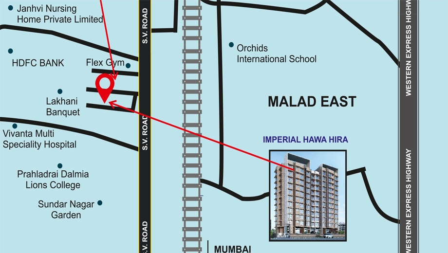 Location of Shree Imperial Hawa Hira in Malad West, Mumbai - Image 376419