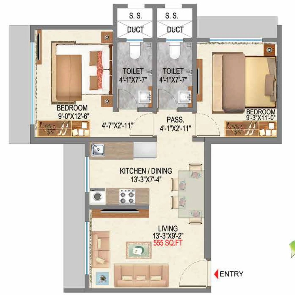 2 BHK Flat in Ranbir Greenpath in Goregaon East, Mumbai - Image 907199