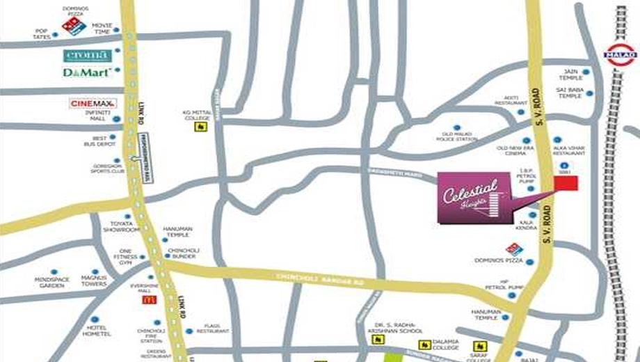 Location of Shreenathji Celestial Heights in Malad West, Mumbai - Image 379031