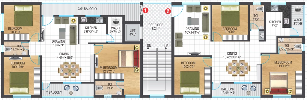 Floor Plan of Vaishnavi Tarak Residency in Rajendra Nagar, Hyderabad - Image 375892