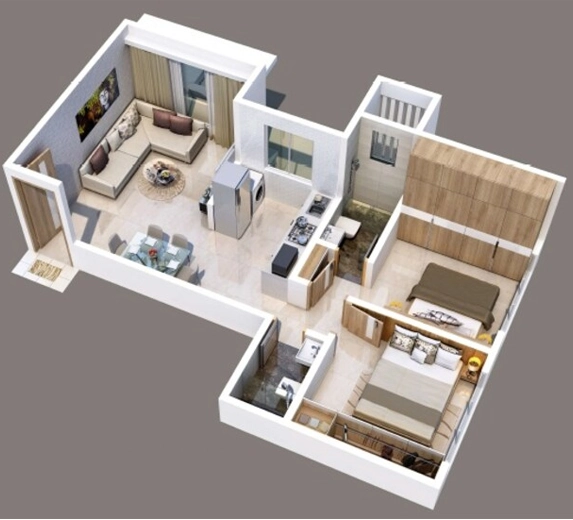 2 BHK Flat in Chamundeshwari Gowda Palash in Malad West, Mumbai - Image 906472