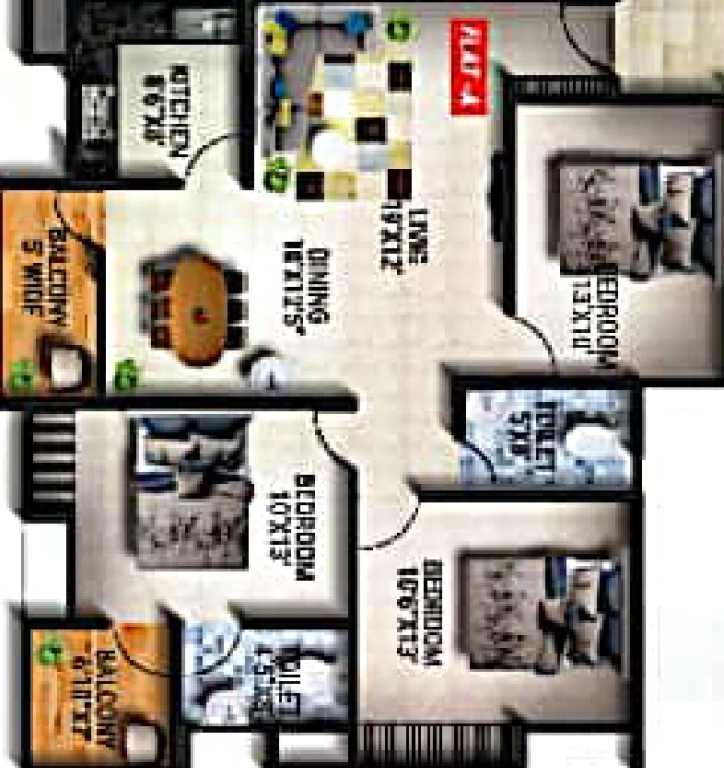 3 BHK Flat in Avis Deepanjali Height in Doranda, Ranchi - Image 906193