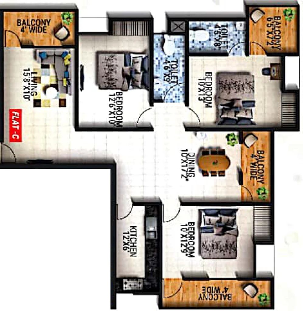 3 BHK Flat in Avis Deepanjali Height in Doranda, Ranchi - Image 906194