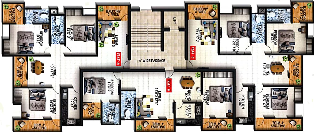 Floor Plan of Avis Deepanjali Height in Doranda, Ranchi - Image 375913