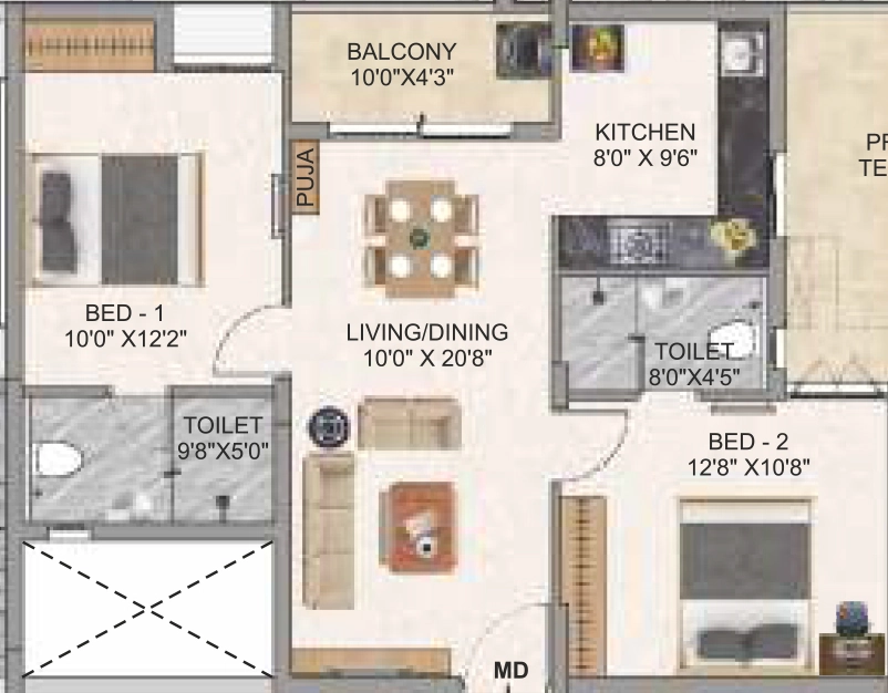 2 BHK Flat in DAC Thulir in GN Mills, Coimbatore - Image 906200