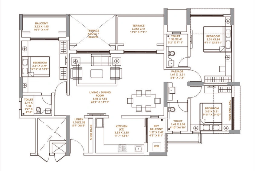 3 BHK Flat in Pride Platinum in Baner, Pune - Image 421122
