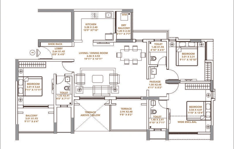 3 BHK Flat in Pride Platinum in Baner, Pune - Image 421121