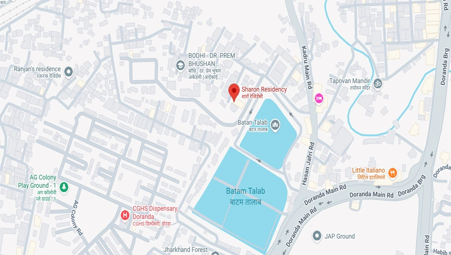 Location of Ninety Sharon Residency in Kadru, Ranchi - Image 375940