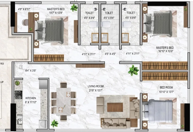 3 BHK Flat in Bali Primera in Goregaon East, Mumbai - Image 907599