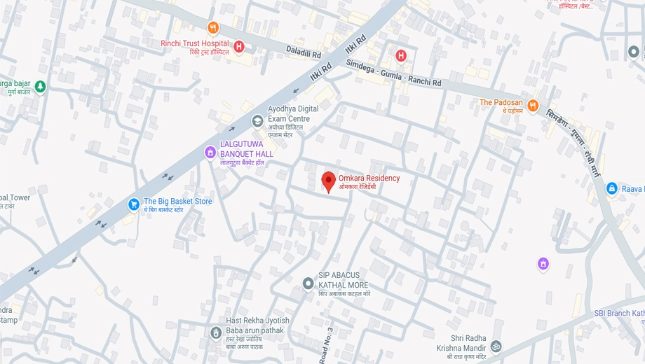 Location of Omkara Residency in Nagri, Ranchi - Image 375954