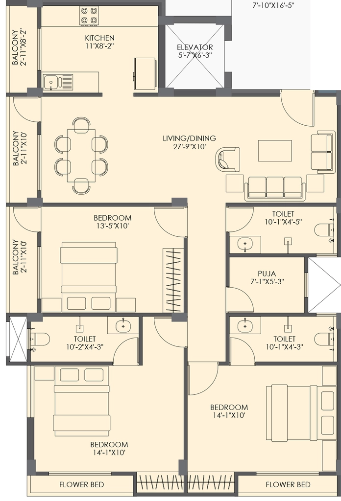 3 BHK Flat in Rameshwaram Induneil in Kathalmore, Ranchi - Image 906222
