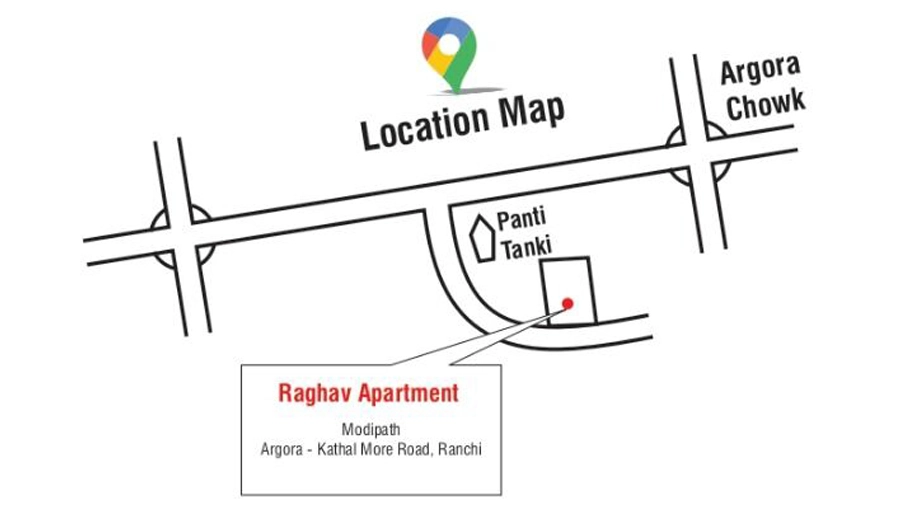 Location of SRV Raghav Apartment in Nagri, Ranchi - Image 376007