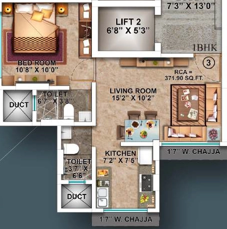 1 BHK Flat in Aakar Padma Rekha CHSL in Goregaon East, Mumbai - Image 907151