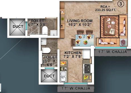 1 RK Flat in Aakar Padma Rekha CHSL in Goregaon East, Mumbai - Image 907150