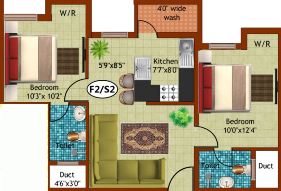2 BHK Flat in Kaaviya Sahana in Porur, Chennai - Image 906234