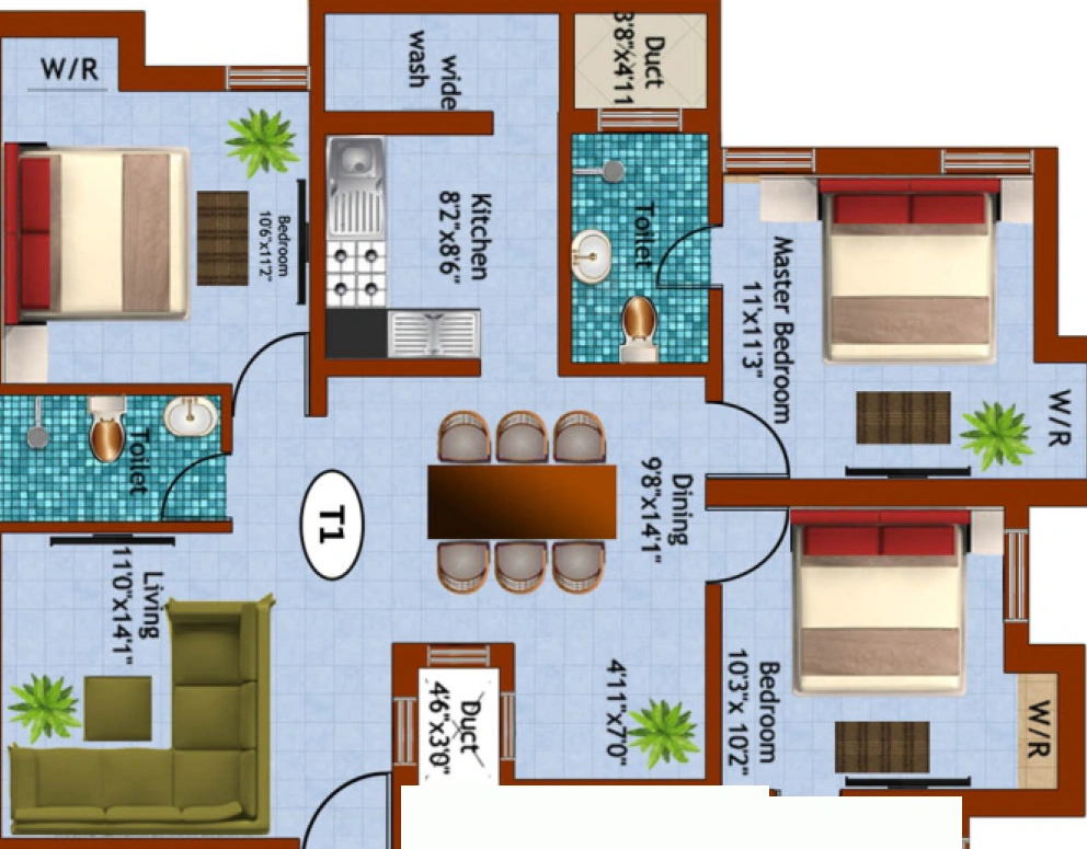 3 BHK Flat in Kaaviya Sahana in Porur, Chennai - Image 906237