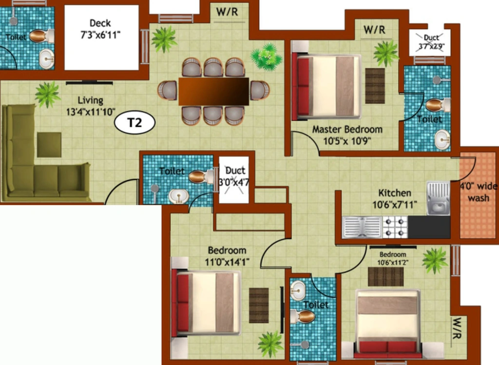 3 BHK Flat in Kaaviya Sahana in Porur, Chennai - Image 906238