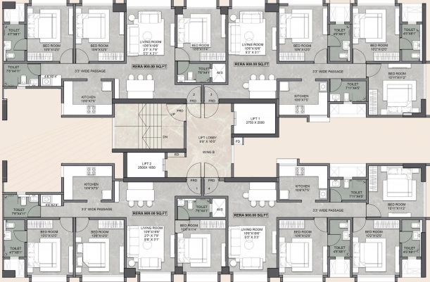 Floor Plan of Axiom Rudra in Goregaon West, Mumbai - Image 379005