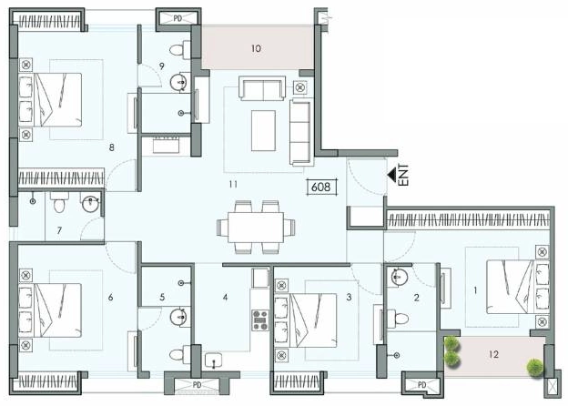 4 BHK  in Shrachi Tiara Residency in Belgachia, Kolkata - Image 906248
