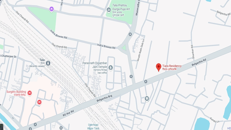 Location of Shrachi Tiara Residency in Belgachia, Kolkata - Image 376037