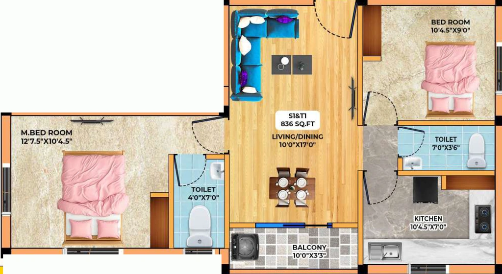 2 BHK Flat in BC Wonder in Kundrathur, Chennai - Image 906271