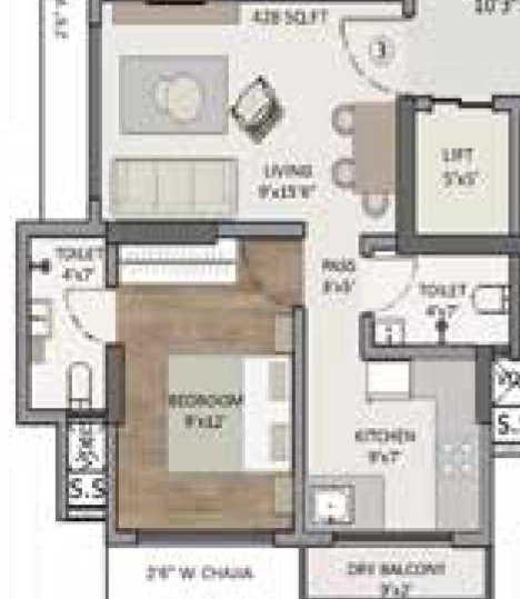 1 BHK Flat in Panom Park C And D Wing in Malad West, Mumbai - Image 907586