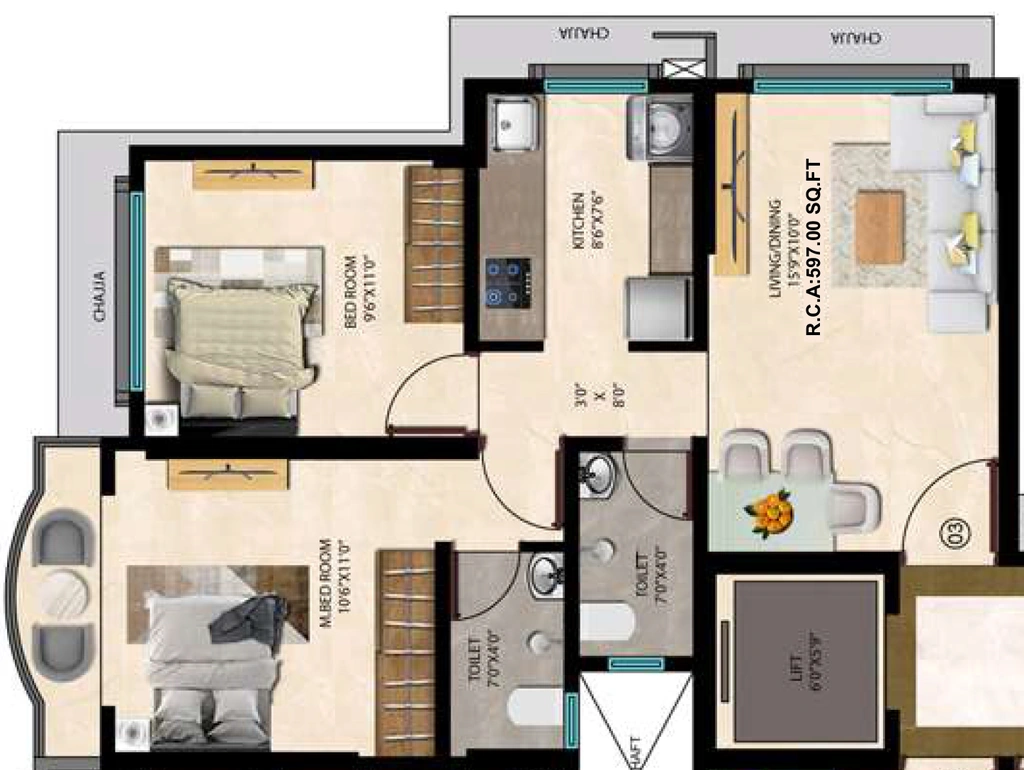 2 BHK Flat in AP Orca Heights in Malad West, Mumbai - Image 906935
