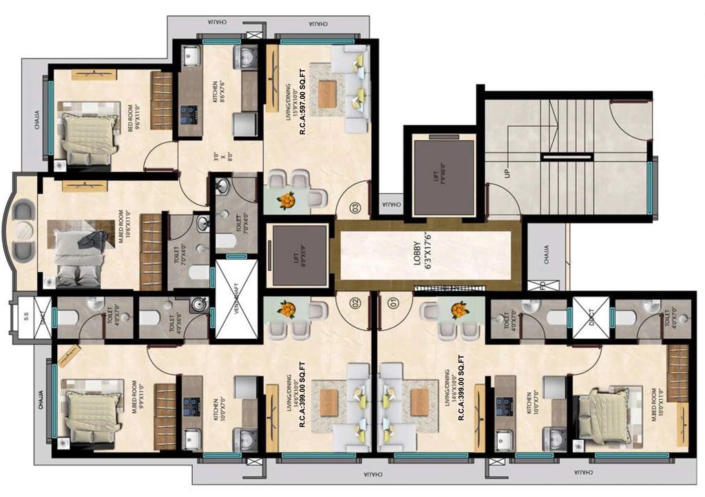 Floor Plan of AP Orca Heights in Malad West, Mumbai - Image 377486