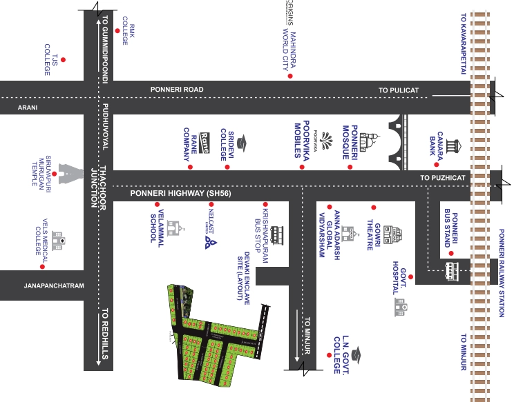 Location of SM Devaki Enclave Phase 1 in Ponneri, Chennai - Image 376100