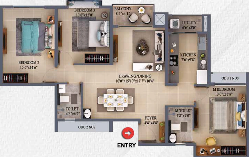 3 BHK Flat in RLD Altima in Kelambakkam, Chennai - Image 906294