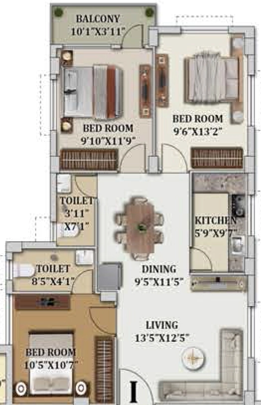 3 BHK Flat in GM Meena Prime in Birati, Kolkata - Image 906300