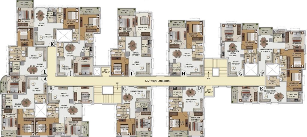Floor Plan of GM Meena Prime in Birati, Kolkata - Image 376122