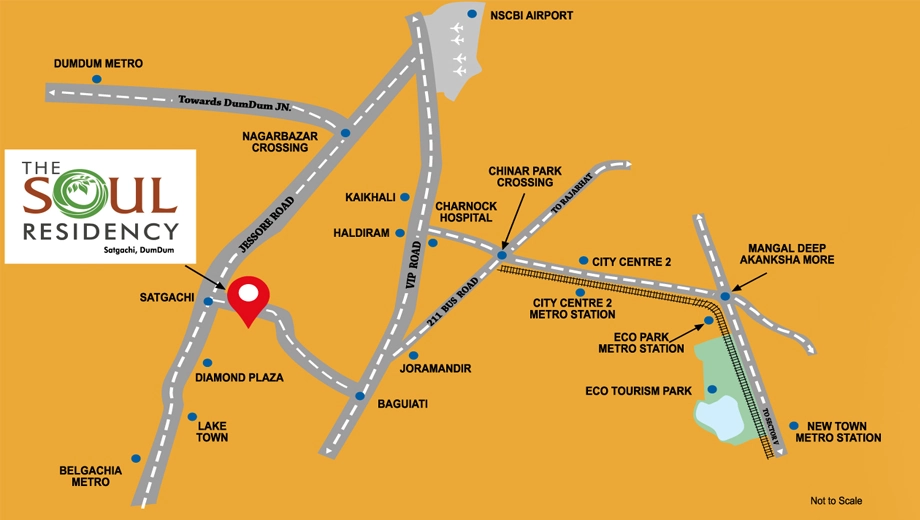 Location of JD The Soul Residency in Dum Dum, Kolkata - Image 376128