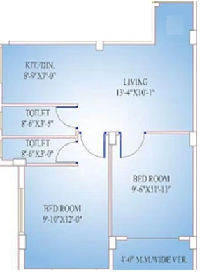 2 BHK Flat in Goldwin Ganpati Savera in Dum Dum, Kolkata - Image 906318