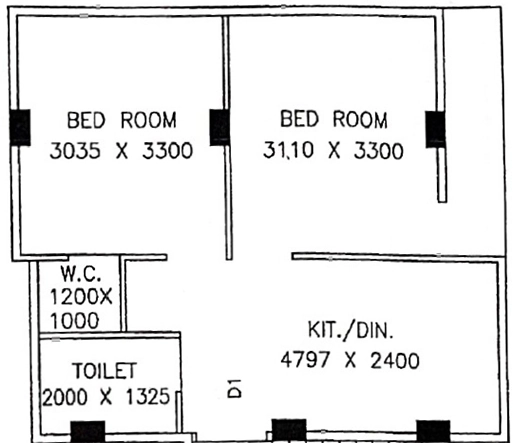 2 BHK Flat in Peak Kalyani Apartment in Dum Dum, Kolkata - Image 906321