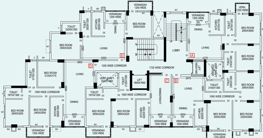 Floor Plan of Kalpataru Panache Green City in Dum Dum, Kolkata - Image 376178