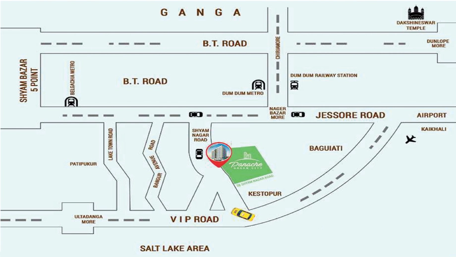 Location of Kalpataru Panache Green City in Dum Dum, Kolkata - Image 376176