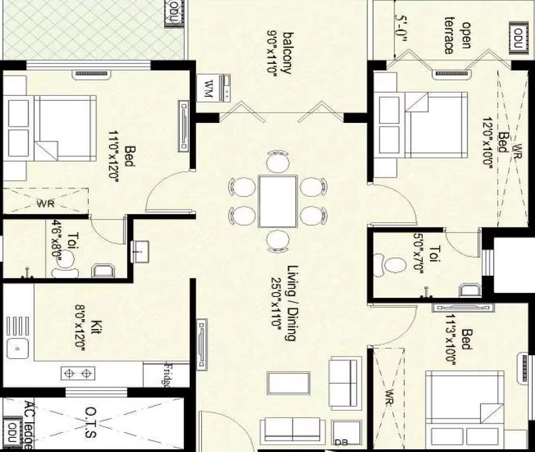 3 BHK Flat in Shirdi Whitefield Mudra Phase B in Medavakkam, Chennai - Image 906330