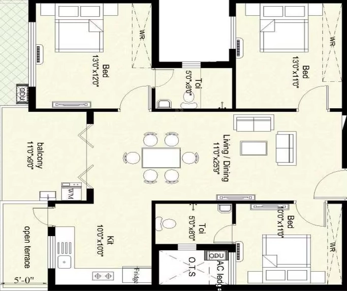 3 BHK Flat in Shirdi Whitefield Mudra Phase B in Medavakkam, Chennai - Image 906331