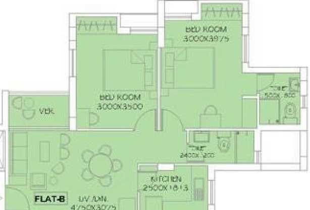 2 BHK Flat in Shrachi New Shrachi Garden in Dum Dum, Kolkata - Image 906337