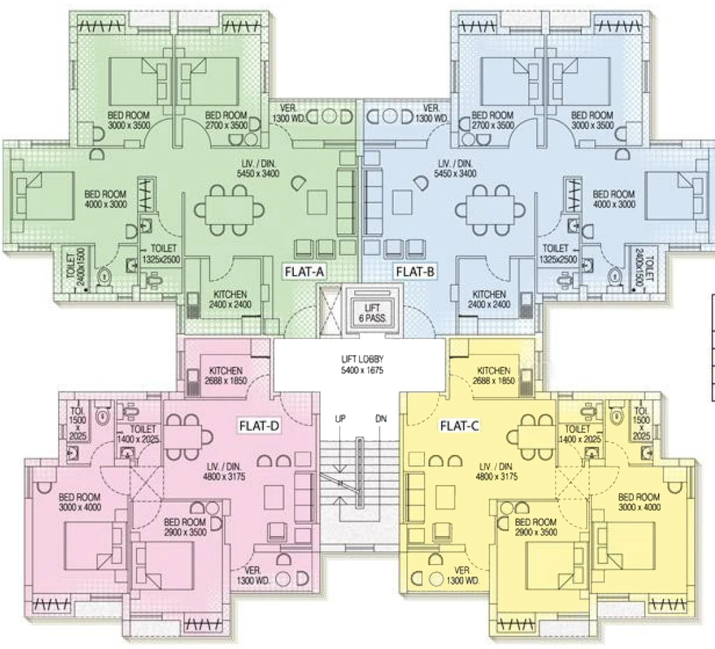 Floor Plan of Shrachi New Shrachi Garden in Dum Dum, Kolkata - Image 376200