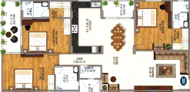 3 BHK Flat in CKD Kartara Mansion in C Scheme, Jaipur - Image 906353