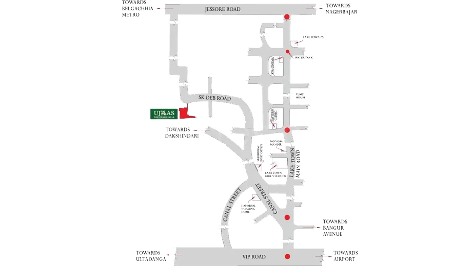Location of Ambuja Ujaas The Condoville in Lake Town, Kolkata - Image 376217