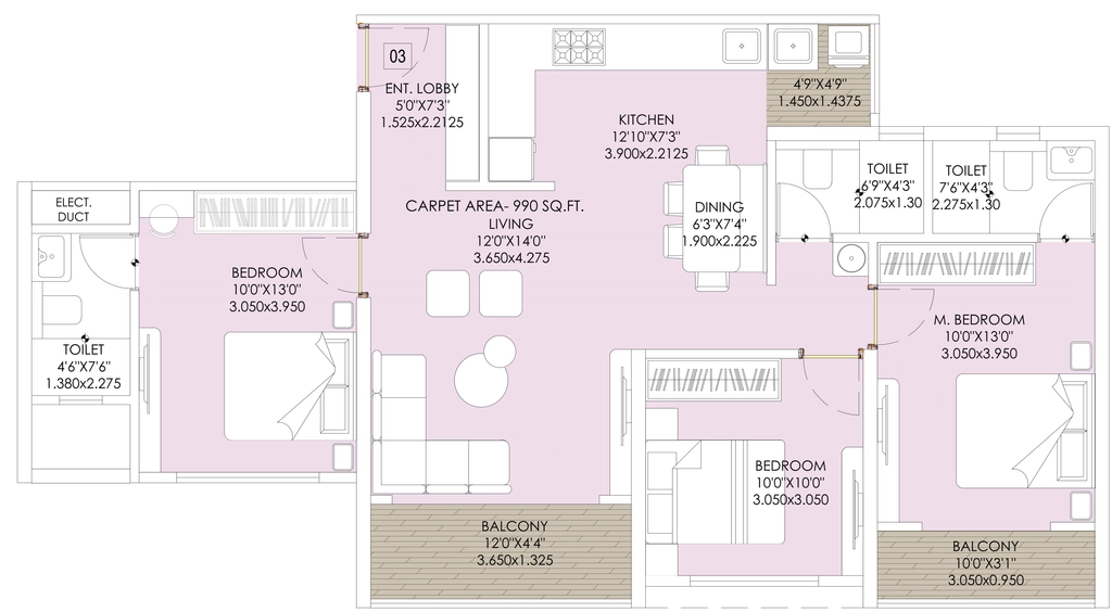 3 BHK Flat in Shree Sai Stella in Mamurdi, Pune - Image 906414