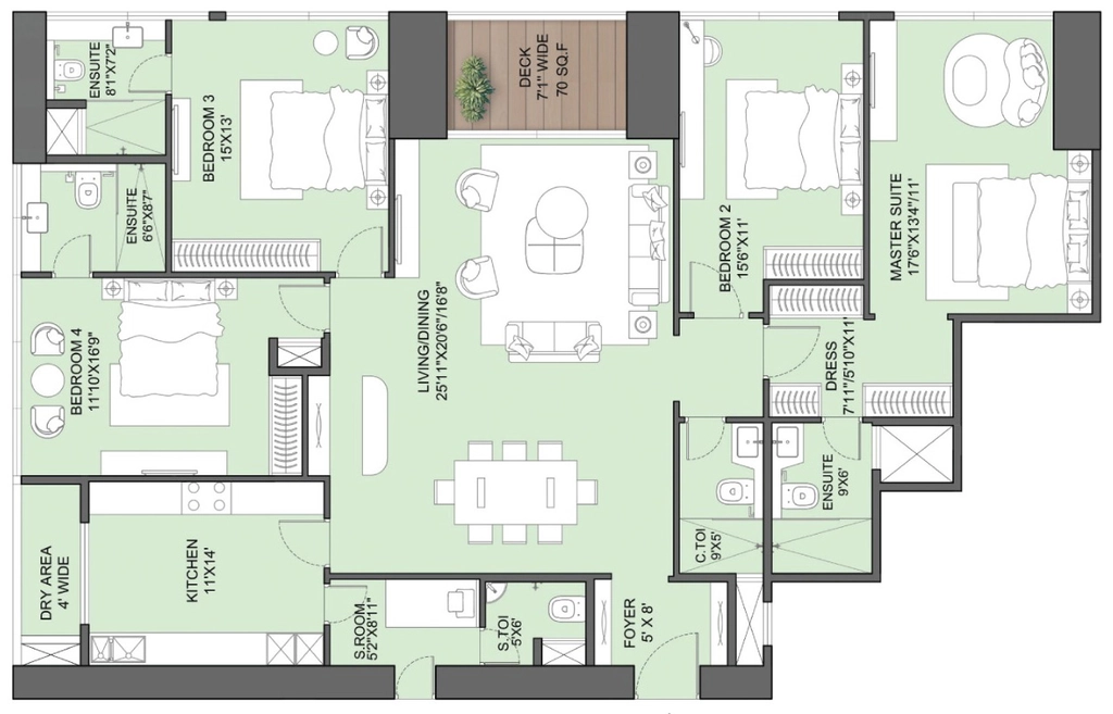 4 BHK Flat in Embassy Citadel in Worli, Mumbai - Image 906572