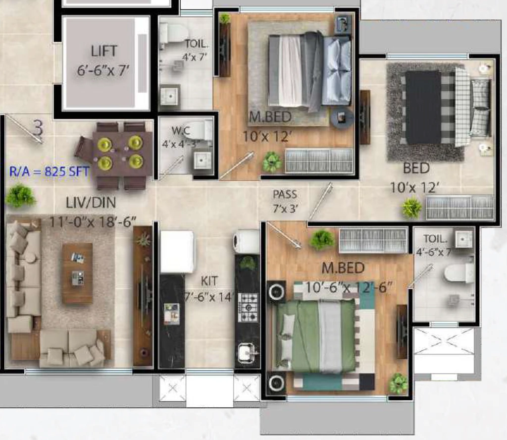 2 BHK Flat in Prince KCD Heritage in Goregaon East, Mumbai - Image 907166