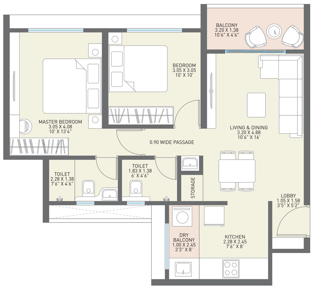 2 BHK Flat in Sai Sky Luxe in Pimpri Chinchwad, Pune - Image 906434