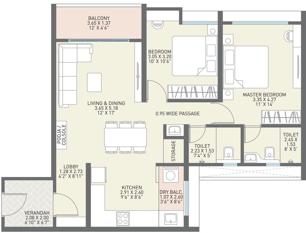2 BHK Flat in Sai Sky Luxe in Pimpri Chinchwad, Pune - Image 906436