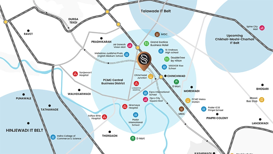 Location of Sai Sky Luxe in Pimpri Chinchwad, Pune - Image 376350
